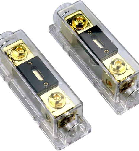 2 Absolute ANH-3 0/2/4 Gauge AWG in-Line ANL Fuse Holder & 2 Gold Plated 150 Amp Fuse