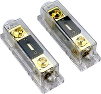 2 Absolute ANH-3 0/2/4 Gauge AWG in-Line ANL Fuse Holder & 2 Gold Plated 60 Amp Fuse