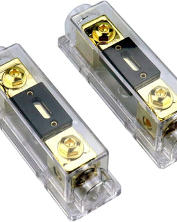 2 Absolute ANH-3 0/2/4 Gauge AWG in-Line ANL Fuse Holder & 2 Gold Plated 60 Amp Fuse