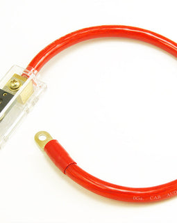 2 200 AMP ANL Gold Terminal Fuse Holder Battery Installation Kit 0 Gauge 1 Foot Red