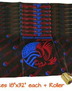 American Terminal AT-BPK32-8 8 Sheets 18" x 32" Sound Deadening Noise Insulation Vibration Dampening Material Bulk Kit +Roller