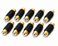 Absolute FF-100B-10 Gold RCA Female-to-Female Coupler Adapter 10 Pack