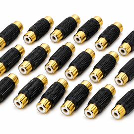 Absolute FF-100B-20 Gold RCA Female-to-Female Coupler Adapter 20 Pack
