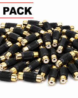 Absolute FF-100B-50 Gold RCA Female-to-Female Coupler Adapter 50 Pack