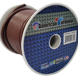 American Terminal ATPW10-100BR 10GA 100' Brown Primary Remote Power Ground Wire