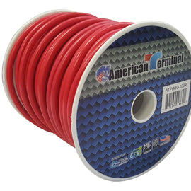 American Terminal ATPW10-100R 10GA 100' Red Primary Remote Power Ground Wire