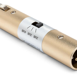Hosa ATT448 Input Microphone Inline Switchable Attenuator XLR3F to XLR3M Adapter