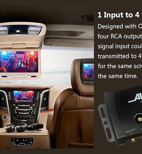 AVE AV-14 Video Booster 1 In - 4 Out Amplifie Splitter Video Signal