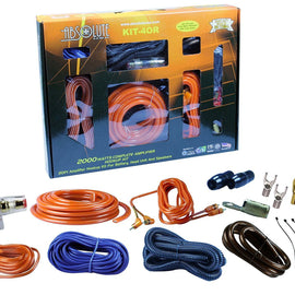 Absolute USA KIT-4OR 2000 Watts Complete Amplifier Hookup Kit (Orange Color)