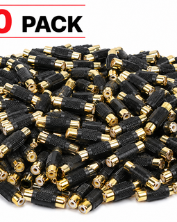 Absolute FF-100B-100 Gold RCA Female-to-Female Coupler Adapter 100 Pack