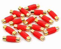 American terminal ATFF-100R-20 Gold Red RCA Female-to-Female Coupler Adapter 20 Pack