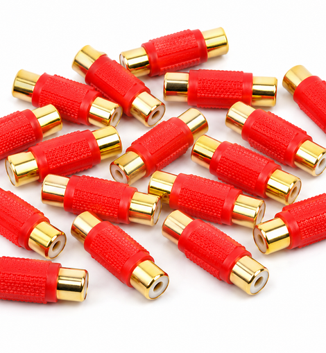 American terminal ATFF-100R-20 Gold Red RCA Female-to-Female Coupler Adapter 20 Pack