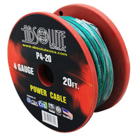 Absolute P4-20GR 20' 4-Gauge Green Copper Mix Power Ground Wire Cable