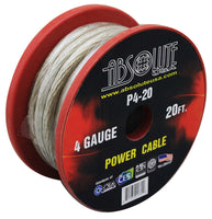 Absolute P4-20SL 20' 4-Gauge Silver Copper Mix Power Ground Wire Cable