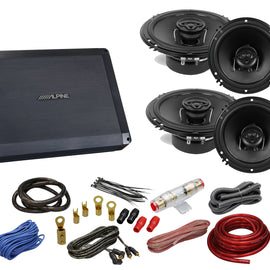 Alpine 4Channel Class A/B Car Audio Amplifier  &  2 pairs 6-1/2" Coax Speakers+ Amp Kit