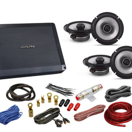 4 Alpine S2-S65 6.5" Speakers+BBX-F1200 4 CH Amplifier + 4G Amp Kit