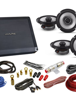 4 Alpine S2-S65 6.5" Speakers+BBX-F1200 4 CH Amplifier + 4G Amp Kit