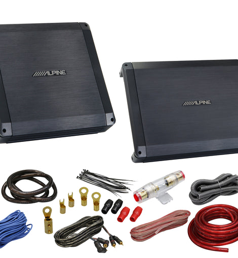 Alpine BBX-F1200 4-Ch & BBX-T600 2-Ch 1800W Max High Power Car Amplifier Package