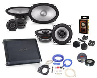 Alpine BBX-F1200 Amplifier & 6X9" Component & 5.25" Speakers & AMP Kit Bundle
