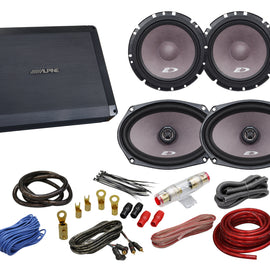 Alpine Bundle 1-Pair SXE-6926s 6x9" Coax, 1-Pair SXE-1751s 6.5" Component, BBX-F1200 280W 4-Ch Amp and Wiring