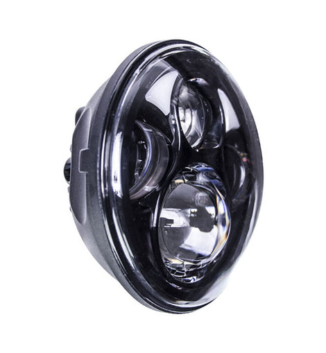 Saddle Tramp BC-561B Round Motorcycle Headlights with Black Face and Partial Halo - 5.6 Inch, 8 LED