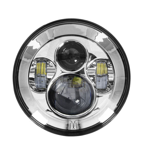 Saddle Tramp BC-701S Round Motorcycle Headlights with Silver Face - 7 Inch