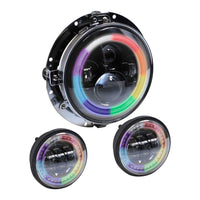 Saddle Tramp BC-706RGBKT Round Motorcycle Headlight - 7 Inch/4.5 Inch