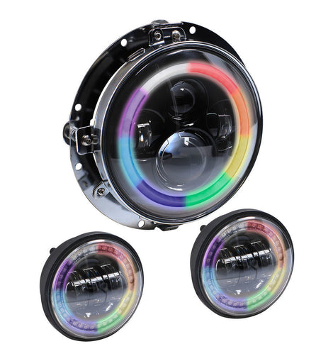 Saddle Tramp BC-706RGBKT Round Motorcycle Headlight - 7 Inch/4.5 Inch