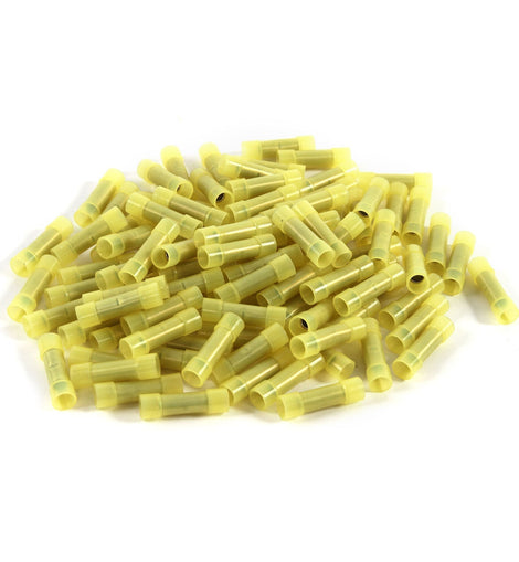 American Terminal BC1210Y 500 pcs 12 - 10 Gauge AWG Yellow insulated Nylon crimp terminals connectors Butt Connectors