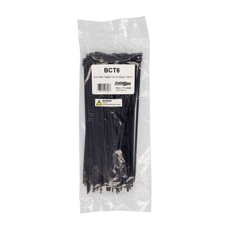 Install Bay BCT8 Black Cable Tie - 8 Inch, Package of 100