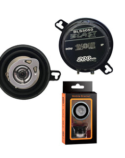 Absolute BLS-3050 3.5" 2-Way 200W Full Range Coaxial Speakers & magnetic phone