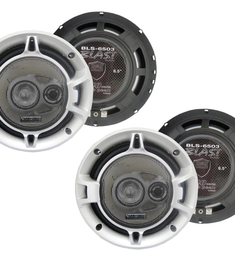 2 Absolute USA BLS-6503 Blast Series 6.5 Inches 3 Way Car Speakers 640 Watts Max Power