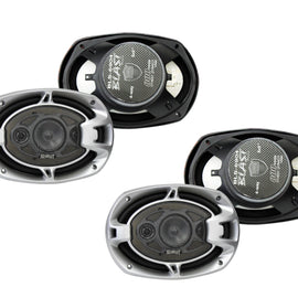 2 Absolute BLS-6904 6"X9" Blast Series 4 Way Car Speakers 800 Watts Max