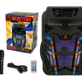 Mr. Dj BOSTON 8" Portable Bluetooth Speaker<br/> 8" Portable Active Powered Bluetooth TWS Speaker with 2000 Watts MP3/USB/micro SD