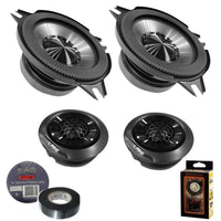 Alpine BRV-S40C 4" BassRev Series 2-Way 4-ohm Component Speaker System Bundle