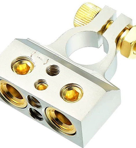 American Terminal ABTC300N 0/2/4/6/8 AWG Single Negative Power Battery Terminal Connectors Chrome