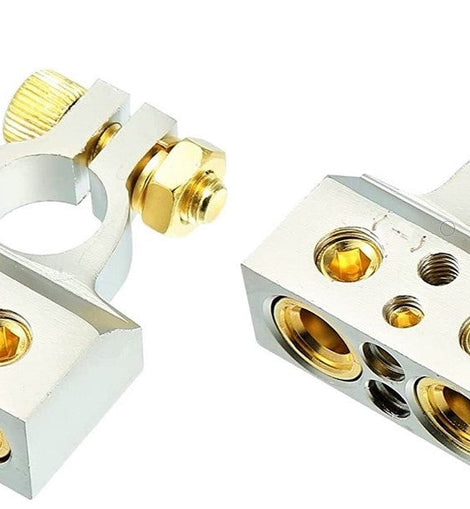 2 Absolute BTC300N 0/2/4/6/8 AWG Single Negative Power Battery Terminal Connectors Chrome