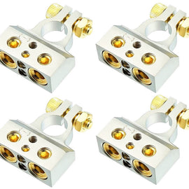 4 DC Sound DBTC300N 0/2/4/6/8 AWG Single Negative Power Battery Terminal Connectors Chrome