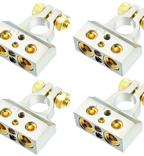 4 Absolute BTC300N 0/2/4/6/8 AWG Single Negative Power Battery Terminal Connectors Chrome