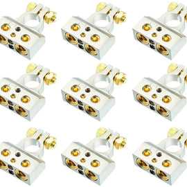 12 MK Audio MBTC300N 0/2/4/6/8 AWG Single Negative Power Battery Terminal Connectors Chrome