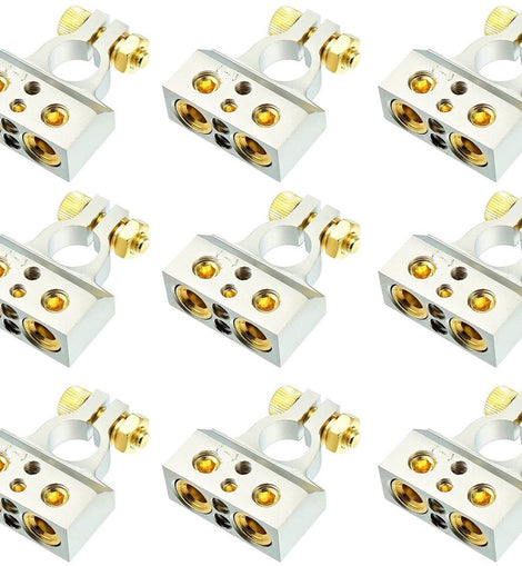 12 MK Audio MBTC300N 0/2/4/6/8 AWG Single Negative Power Battery Terminal Connectors Chrome