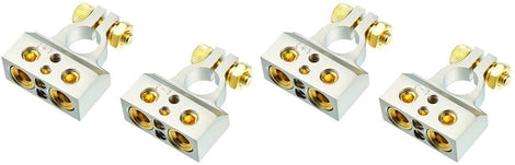 2 Absolute BTC300PN 0/2/4/6/8 AWG Single Positive & Negative Power Battery Terminal Connectors Chrome