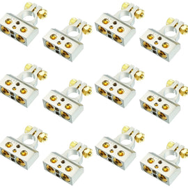 6 MK Audio MBTC300PN 0/2/4/6/8 AWG Single Positive & Negative Power Battery Terminal Connectors Chrome