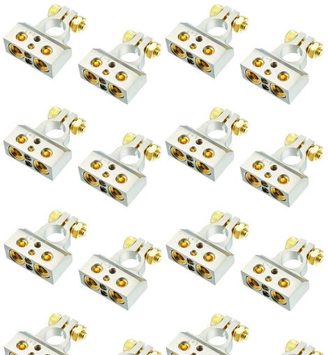 8 Absolute BTC300PN 0/2/4/6/8 AWG Single Positive & Negative Power Battery Terminal Connectors Chrome