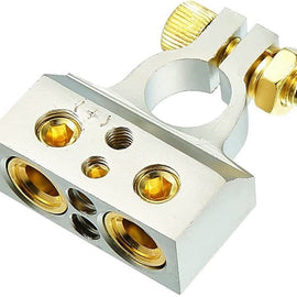 6 DC Sound DBTC300P 0/2/4/6/8 AWG Single Positive Power Battery Terminal Connectors Chrome