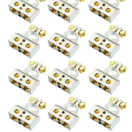 12 Absolute BTC300P 0/2/4/6/8 AWG Single Positive Power Battery Terminal Connectors Chrome