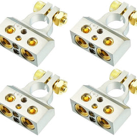 4 American Terminal ABTC300P 0/2/4/6/8 AWG Single Positive Power Battery Terminal Connectors Chrome