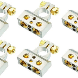 6 DC Sound DBTC300P 0/2/4/6/8 AWG Single Positive Power Battery Terminal Connectors Chrome