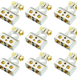 9 American Terminal ABTC300P 0/2/4/6/8 AWG Single Positive Power Battery Terminal Connectors Chrome