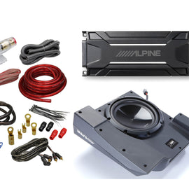 Alpine SBV-10-WRA KTA-30MW KIT4<BR/>Alpine SBV-10-WRA 10-Inch Subwoofer for 2007-2018 Jeep Wrangler with KTA-30MW Amplifier, Absolute KIT4 wire kit